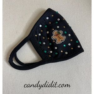 NWT Handmade Candy Did It! Ginger Bread Man Bling With Soft Quilt Layer Face MSK